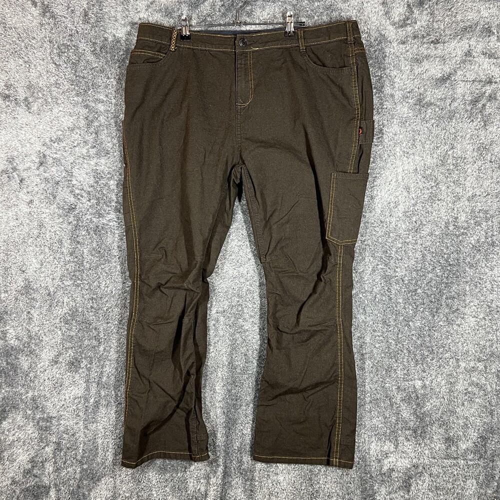 Dovetail Workwear Carpenter Pants Womens 24X28 Brown Canvas Utility Stretch